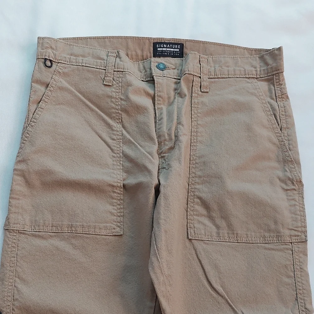Signature Gold Taupe Levis‎ Straus Casual Pants Mens Size 34X30